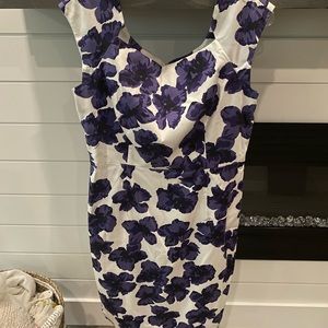Milly, white with purple floral print.
